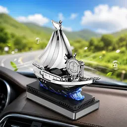 Автомобільний освіжувач повітря / ароматизатор на сонячній панелі / Автомобільний ароматизатор "Кораблик" з штурвалом, що обертається