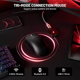 Бездротова миша ATTACK SHARK X8 Ultimate 42000 DPI PAW3950MAX,8K Sensor,Nordic 54L15 Біла - мініатюра 4