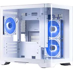 Корпус 1stPlayer UV5, White, без БЖ, Mini Tower, Micro ATX / Mini ITX, 2xUSB 3.0, макс. CPU - 157 мм / VGA - 330 мм, 3x120 мм ARGB, бічна та передня панель із загартованого скла (UV5-WH-2FC7R-W-1FC7-W)