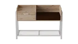 Банкетка із тумбочкою Ferrum-decor Бланка 540x1000x320 метал Білий ДСП Дуб Сан-Марино16 мм (FRD-103032) - мініатюра 3