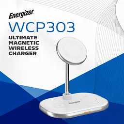 Зарядний пристрій 15W 3-in-1 Magnetic Wireless Fast Charger white Energizer - мініатюра 4