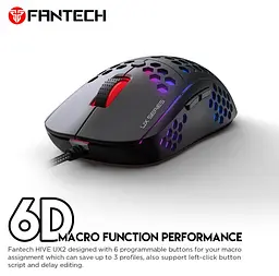 Ігрова миша Fantech X UX-2 RAPTOR PixArt 3360, 250IPS, 50G, 1200DPI Black - мініатюра 2
