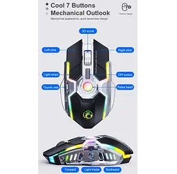 Игровая мышь беспроводная iMICE G7, 7 кнопок, 800/1200/1600 DPI, 2.4Ghz 10м - мініатюра 5
