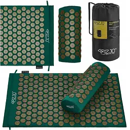 Килимок акупунктурний 4FIZJO Аплікатор Кузнєцова 72 x 42 см з валиком Navy Green/Gold 4FJ0286 (P-5907739313300) - мініатюра 2