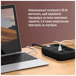 Мережевий фільтр живлення ColorWay CW-CHE34PDB 3 роз/4USB GaN3 Pro (CW-CHE34PDB) - мініатюра 11