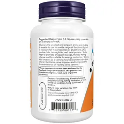 Гліцин Now Foods Glycine 1000 мг 250 веганських капсул - мініатюра 3