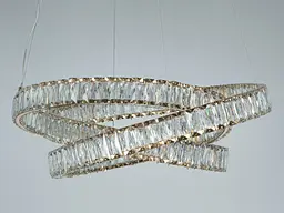 Люстра підвісна LED Diasha D8875/600G, золото, кришталеві кільця, Ø60 см, 92 W, пульт - мініатюра 5