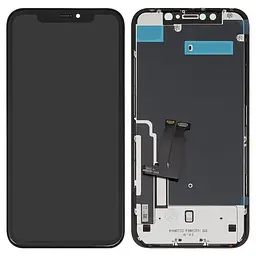 Дисплей для iPhone XR, чорний, з рамкою, ., (TFT), ZY, LTPS
