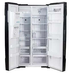 Холодильник SBS Hitachi R-S700GPUC2GBK 180х77х92см 2 двері Х-377 л М-212 л A++ NF Інвертор льодогенератор Чорний скло (R-S700GPUC2GBK) - мініатюра 2