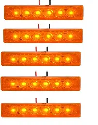 Габарит LED прямокутний Ceray 100х10 мм / 12/24V / 6 діодів Лінза / Помаранчевий 1 шт. (K 314)