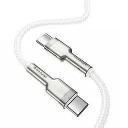 Кабель Baseus Cafule Metal USB-C to USB-C 100W 1m White (CATJK-C02) [82102] - мініатюра 2