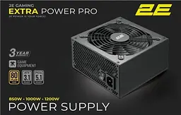 Блок живлення 1000 Вт, Gaming Extra Power Pro, Black, модульний 2E teh0028901
