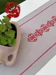 Ранер доріжка Ecotton 45x170 см для обіднього столу водовідштовхувальна в етно-стилі сіра (25260)