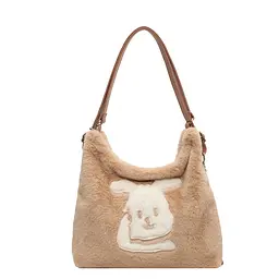 Сумка жіноча плюшева Rita Italian Bags Бежевий 33х11х25 см (id_1266)