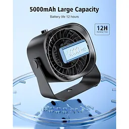Портативний вентилятор DK WT-F87 Black [136032] - мініатюра 3