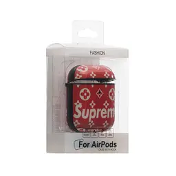 Футляр для навушників Airpods Glossy Brand Supreme red - мініатюра 2