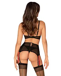 Комплект білизни Obsessive Glandez 3-предмети XL/2XL (чорний) - мініатюра 2