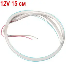 LED Стрічка гнучка силикон 12v 15 см Білий Неон (бічне свічення 12 мм 6 мм) - мініатюра 7