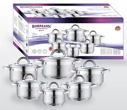 Набір каструль з кришками Bohmann BH-0717, 12 предметів - мініатюра 3