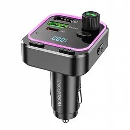 Автомобільний FM модулятор з швидкою зарядкою трансмітер Borofone BC53 Highway PD20W/QC3.0 з Bluetooth V5.0 - мініатюра 6