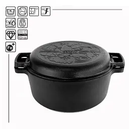 Каструля чавунна Brizoll Casserole P-4L-2 4л 24 см - мініатюра 4