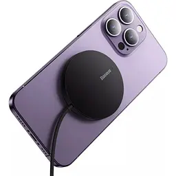 Бездротовий зарядний пристрій Baseus Simple Mini3 Magnetic Wireless Charger 15W Black (CCJJ040001) [93372] - мініатюра 5