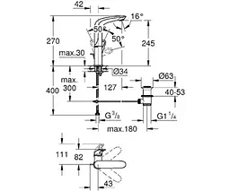 Змішувач для умивальника Grohe Eurostyle 23569003 Хром - мініатюра 2