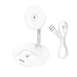 Зарядка QI Hoco Volant magnetic 2-in-1 wireless fast charger S23 5-15W, 3A