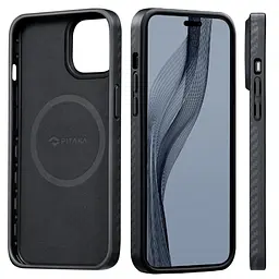 Протиударний чохол для iPhone 14 Pro Pitaka Military Grade MagSafe MagEz Case Pro 3 1500D Black/Grey (KI1401PP) - мініатюра 4