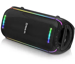 Портативна колонка бумбокс REAL-EL X775-PSS Boombox 80W Bluetooth TWS, RGB, Black - мініатюра 2
