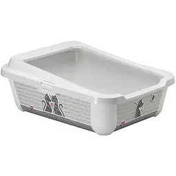 Moderna Hercules Cats in Love відкритий туалет для кішок з бортиком білий 50.94х39.18х19.19 см
