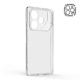 Прозрачный чехол для TECNO Pova 6 (LI7) с защитой камеры, тонкий, силиконовый, бесцветный, ударопрочный, противоударный бампер с закрытой камерой, ArmorStandart (ARM78222) - мініатюра 2