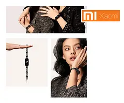 Ремінець для фітнес-браслета Xiaomi Smart Band 8 Chain Strap ланцюжок чорний BHR7298CN - мініатюра 5