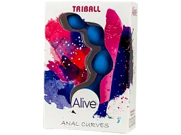 Анальні кульки Alive Triball Blue, силікон, макс. діаметр 2 см - мініатюра 2