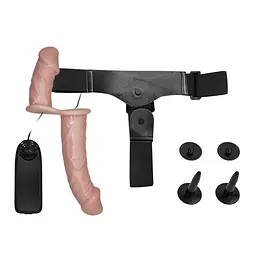 Подвійний страпон Ultra Passionate Harness тілесний - мініатюра 6