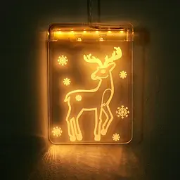 Гірлянда LED Star штора 3D світлодіодна Happy new year - мініатюра 4
