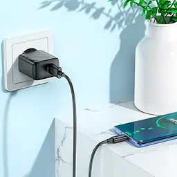 Адаптер мережевий HOCO rich single Port charger CS21A 1USB, 18W/3A, QC - мініатюра 2