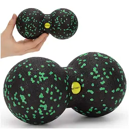 Масажний м'яч подвійний Actiget EPP 8 x 16 см ACT0098 Black/Green - мініатюра 2