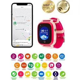 Дитячий водонепроникний смарт-годинник AmiGo GO005 4G WIFI Thermometer Pink [59323] - мініатюра 6