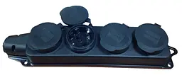 Розетка (колодка) четверна з кришкою Lumano Arctic WATERPROOF з/з IP44 16A чорна (black) (17947)
