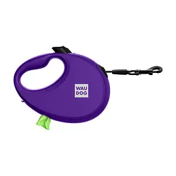 Повідець для собак WAUDOG R-leash з контейнером для пакетів M до 20 кг 5 м фіолетовий (26289) - мініатюра 2