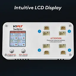 Зарядний пристрій VIFLY TооthStоr 65W 4 Роrt 2s FPV BT3.0 & JST-XH з функцією балансування White (18773) - мініатюра 2