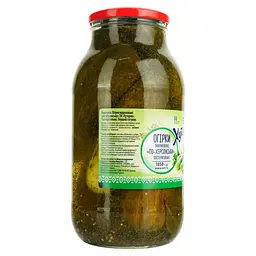 Огірки маринованні Хуторок По-херсонськи пастеризовані 1.85 кг - мініатюра 2