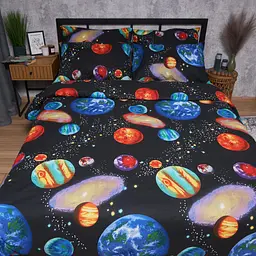 Постільний набір Moon&Star (простирадло 150х220 см + 2 наволочки 50х70 см) Бязь Gold Люкс Universe Magic - мініатюра 2