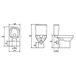 Унітаз-компакт Cersanit City CleanOn 011 K35-036 з кришкою Soft Close - мініатюра 4