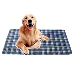 Багаторазова пелюшка для собак Derby Washable Reusable Pet Pee Pad Blue Plaid 60х90 см - мініатюра 2