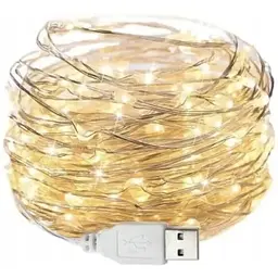 Гірлянда крапля роси usb Sun Lamp 100 led нитка довжина 10м c USB для 5v, від powerbank