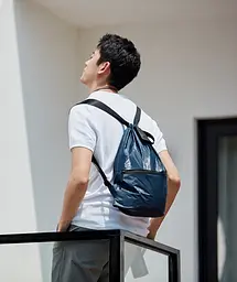 Рюкзак RunMi 90 Ninetygo Lightweight Urban Drawstring Backpack Blue - мініатюра 4