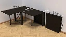 Стіл-книга трансформер Оріон 2 Ferrum-decor 750x1520x730 Чорний метал ДСП Венге Магія 16 мм (FRD-105428) - мініатюра 4