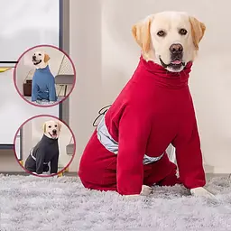 Тепла флісова піжама з високим коміром Wan talk Warm Fleece Dog Pajamas, Red, XL - мініатюра 2